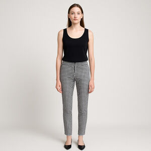 Zara Basic Gingham Trousers Black and White Size Small